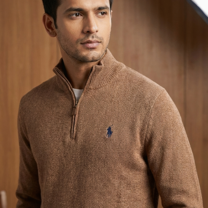 Fleece Pullover Sweater - Beige