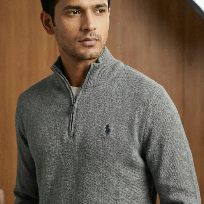 Fleece Pullover Sweater - Gray