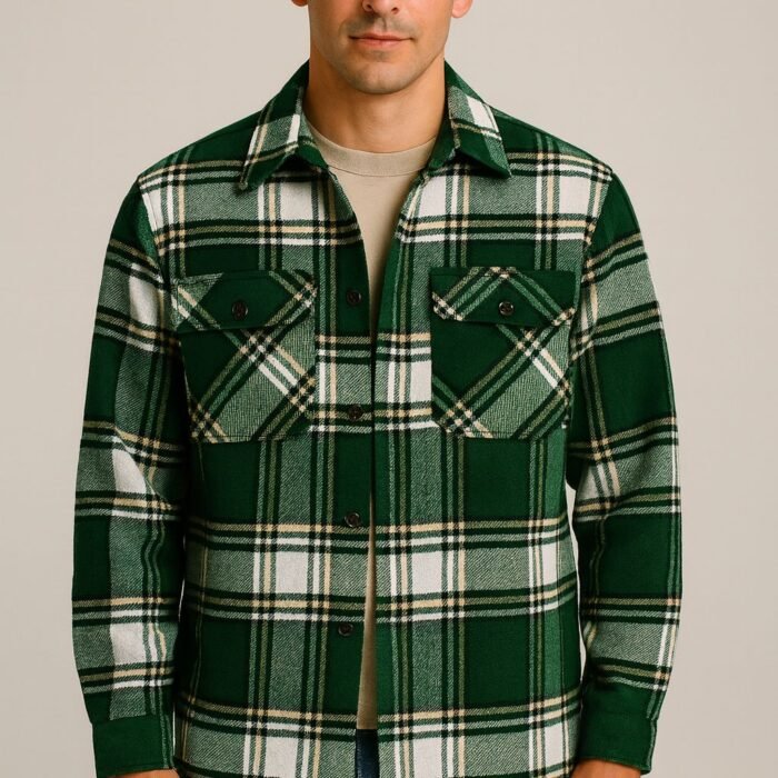 PLAID PADDED OVERSHIRT - Shacket
